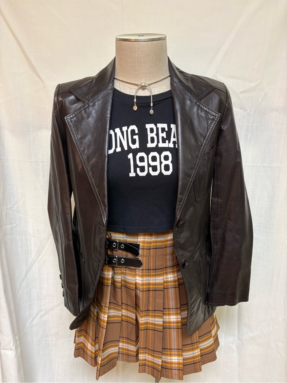 Women's Dark Brown Leather Blazer Jacket